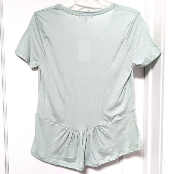 Joe's Jeans Collection Peplum Tee Dusty Blue Mint - Picture 2 of 8
